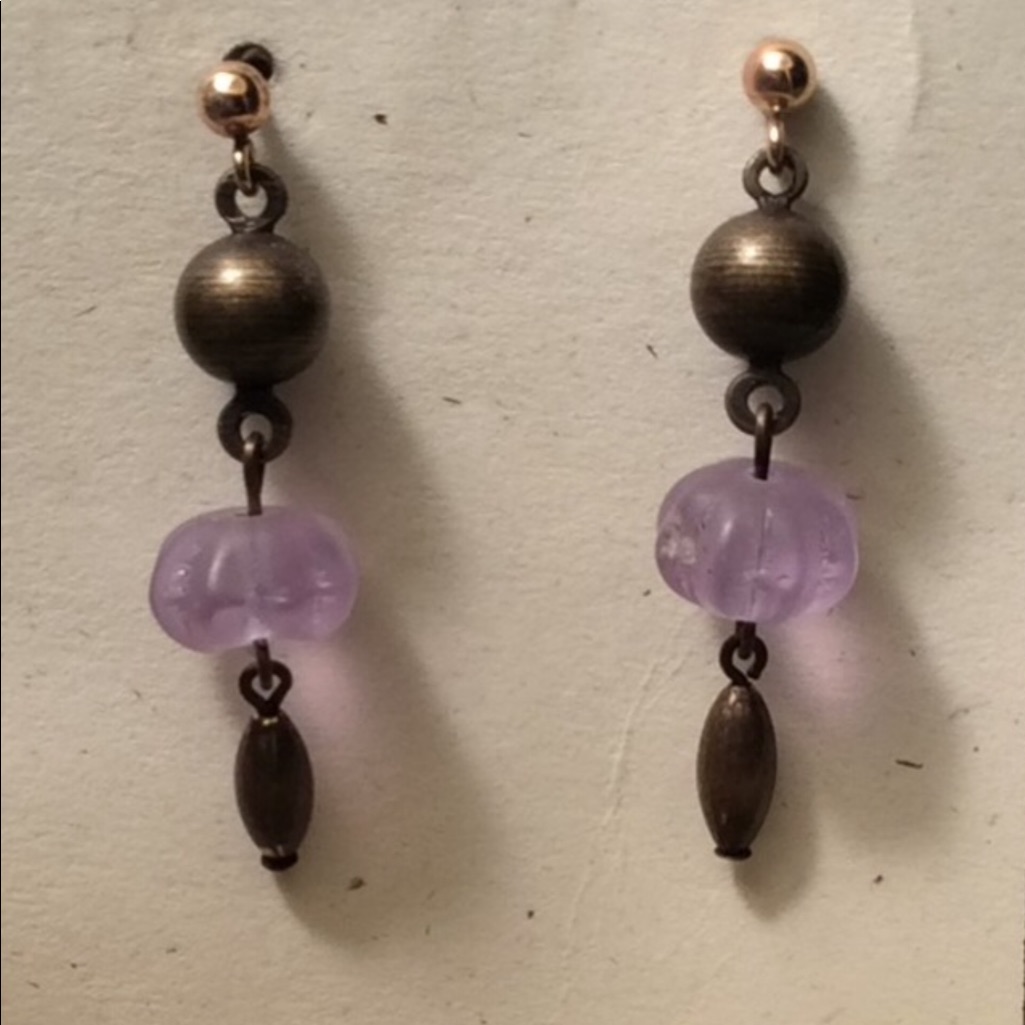 Solid Brass 14k Post Dangle Earrings